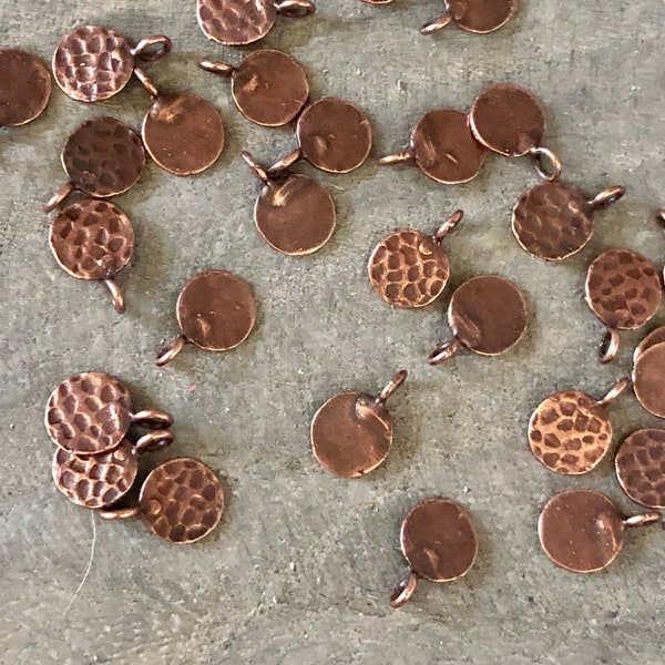 Copper Charm, Hammered Copper Dangle, Jewelry Making, Earring Accent, Jewelry Findings, Earring Charm, Nickel Free Charm, Small Metal Charm