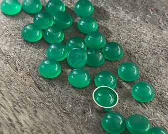 1x20mm and 2x10mm Green Glass Cabochon Set 1x25mm and 2x12mm round cabochons handmade flatback cabochon photo glass cabochon- 1575