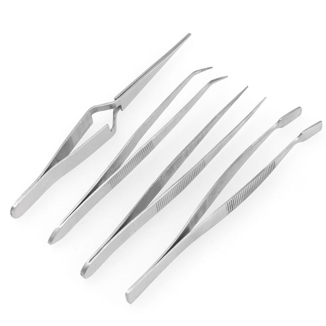Tweezer Set, Stainless Steel Tweezers, Spade Point Tweezer, Self