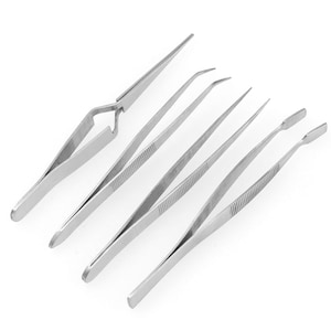 Tweezer Set, Stainless Steel Tweezers, Spade Point Tweezer, Self Closing Tweezer, Curved Tweezer, Straight Tweezer, Jewelry Tool, Hobby Tool