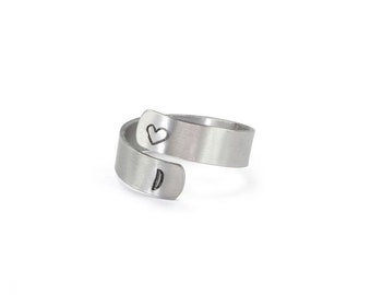 Adjustable Aluminum Wrap Ring, Metal Stamping, ImpressArt 3" x 1/4" Wrap Ring, Size 8-10 Hypoallergenic Ring Blank, Aluminum Ring Making