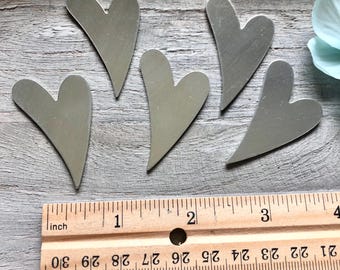 Corazón en espiral ImpressArt Alkeme, pieza en blanco de corazón Alkeme de 4,7 cm (1 7/8"), estampado en metal blando, Día de San Valentín, joyería de amor, dije de regalo (5 piezas)
