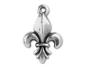 Fleur De Lis Pendant, Silver Fleur De Lis Charm, TierraCast Charm, French Charm,  DIY Jewelry, Hypoallergenic Charm, Pewter Fleur De Lis