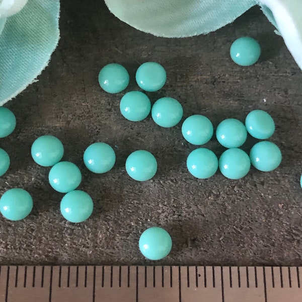 4mm Turquoise Glass Stones, Western Jewelry DIY, Turquoise Glass Stones, 4mm Stones, Flat Back Stones, 4mm Round Cab Stones, Jewelry Making