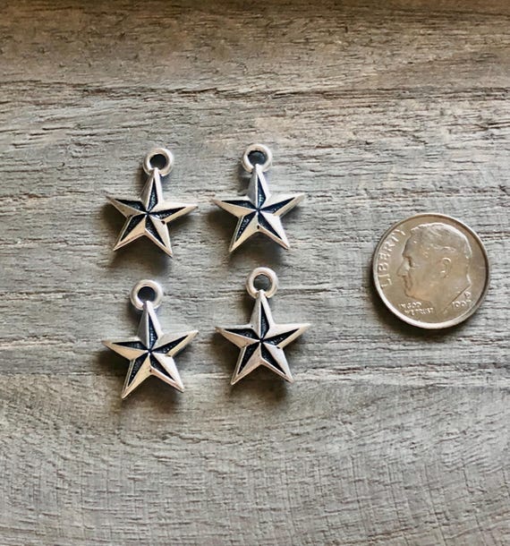 Small Starfish Charm Antique Finish Sterling Silver Small Starfish Charm Antique Finish Sterling Silver