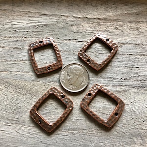 TierraCast Copper Link, Copper Hammertone Connector, Rectangle Link Connector, Belt Making, Hypoallergenic Pewter Link, Watchband Findings