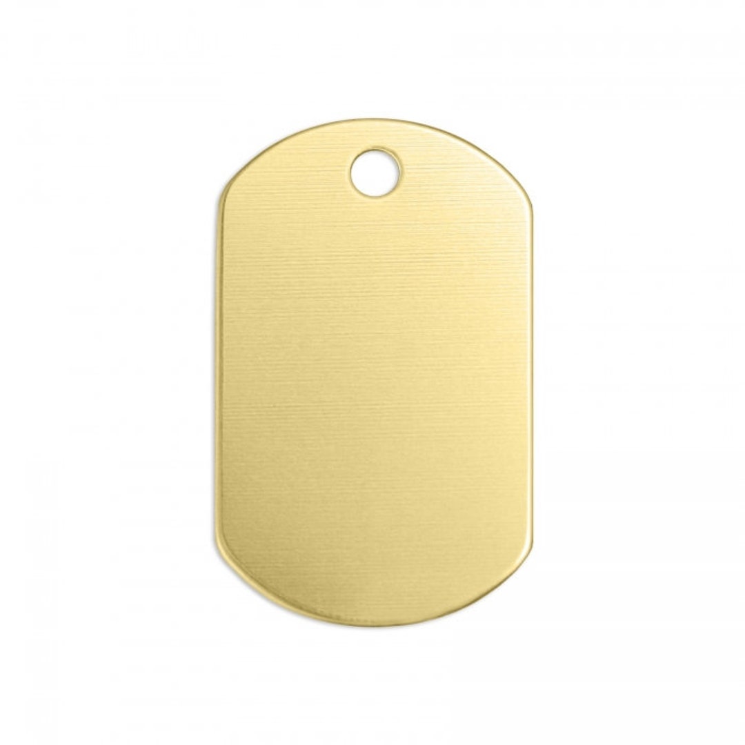 Impressart Premium Brass 1 1/4 Dog Tag Blank, Brass Dog Tag, Pet Tag