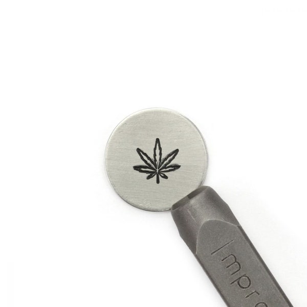 ImpressArt Hemp Leaf Metal Stamp, Pot Leaf Stamp, Metal Design Stamp, Cannabis Jewelry, Hemp Leaf Stamp, Cannabis Stamp, Pot Leaf Jewelry