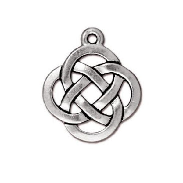 TierraCast Celtic Pendant, Mystic Knot Pendant, Endless Knot Charm, Pewter Celtic Charm, Celtic Jewelry, Irish Charm, Irish Jewelry, Pewter