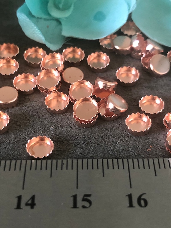 5mm Round Copper Bezel Cup Serrated Bezel Cups 5mm Bezel