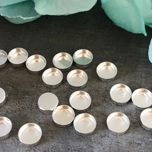 6mm Sterling Silver Round Bezel Cups, Smooth Edge Bezels, Round Bezel, Cabochon Bezel Setting, Jewelry Making, Jewelry Bezels, Cab Setting