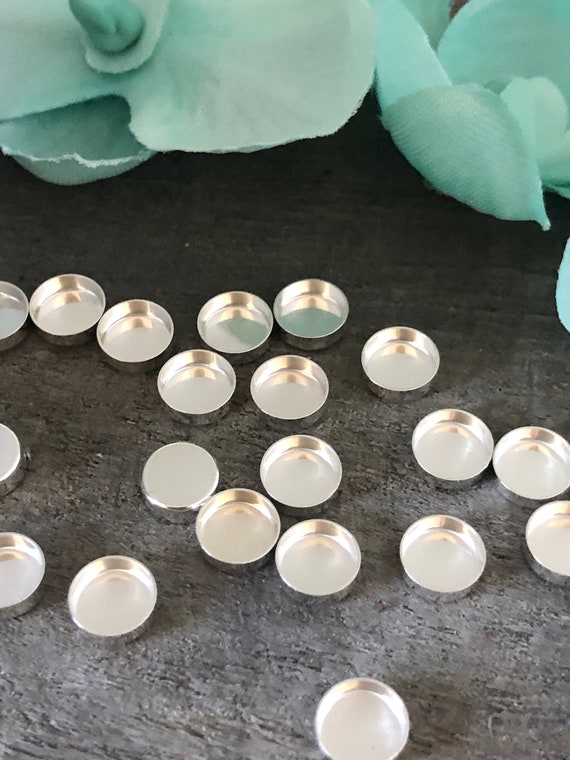 6mm Sterling Silver Round Bezel Cups, Smooth Edge Bezels, Round Bezel, Cabochon Bezel Setting, Jewelry Making, Jewelry Bezels, Cab Setting