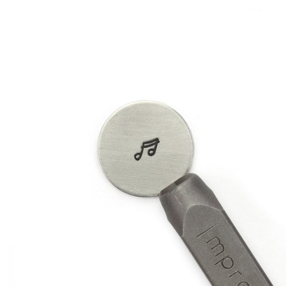 ImpressArt Music Note Stamp, 6mm Music Stamp, Metal Stamping, Leather Stamp, Band Member Gift, Band Jewelry, Stationary Stamp, Scrapbooking