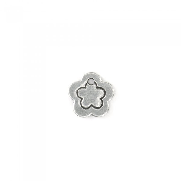 Pewter Flower Blank, ImpressArt 1/2" Pewter Flower, Flower Charm, Hypoallergenic Blank, Handmade Jewelry Stamping Blank, Organic Jewelry DIY