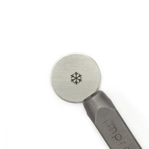 ImpressArt 6mm Snowflake, Snow Stamp, Christmas Stamp, Metal Stamp, Winter Stamp, Christmas Jewelry, Holiday Stamp, Jewelry Making Tool