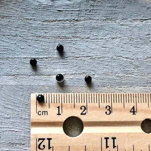 3mm Black Glass Stone, Western Jewelry DIY, Black Glass Cabochon, 3mm Flat Back Stone, 3mm Round Cab Stones, Jewelry Making, Bezel Cup Stone