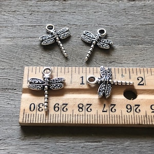 Dragonfly Charm, TierraCast Dragonfly, Pewter Nature Charm, Silver Dragonfly, Charm Bracelet, Insect Jewelry, Gardener Charm, Gift Tag Charm
