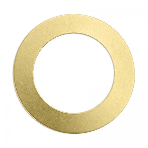 ImpressArt Premium Brass 1 1/2" Washer Blank, 18G Brass Washer Stamping Blank, Jewelry Hand Stamping, Metal Stamping, Bracelet Connector