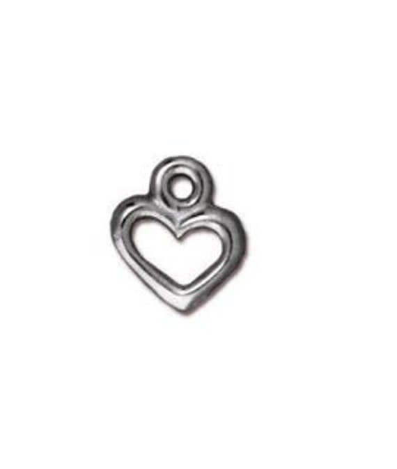 Wholesale Rhodium Heart Charms for Jewelry Making - TierraCast