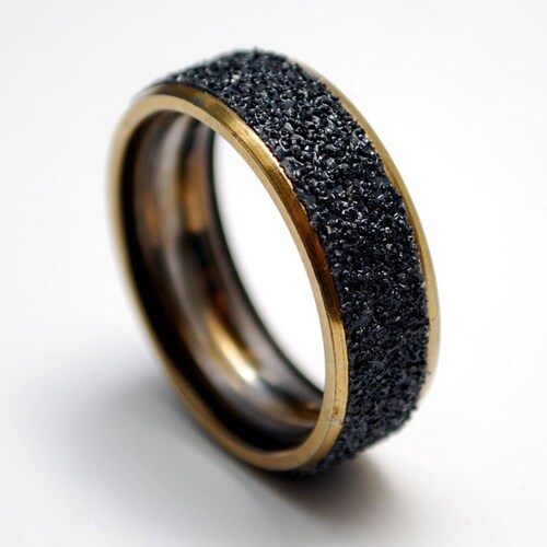 Gold Steel Ring Made From Recycled Skateboard Bearing Metal