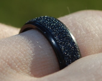 Black Steel Metal Ring Made From a Recycled Skate Bearing and Grip Tape - Men's Ring or Women's Ring - Unique Ring - Unisex - Size 8 Ring