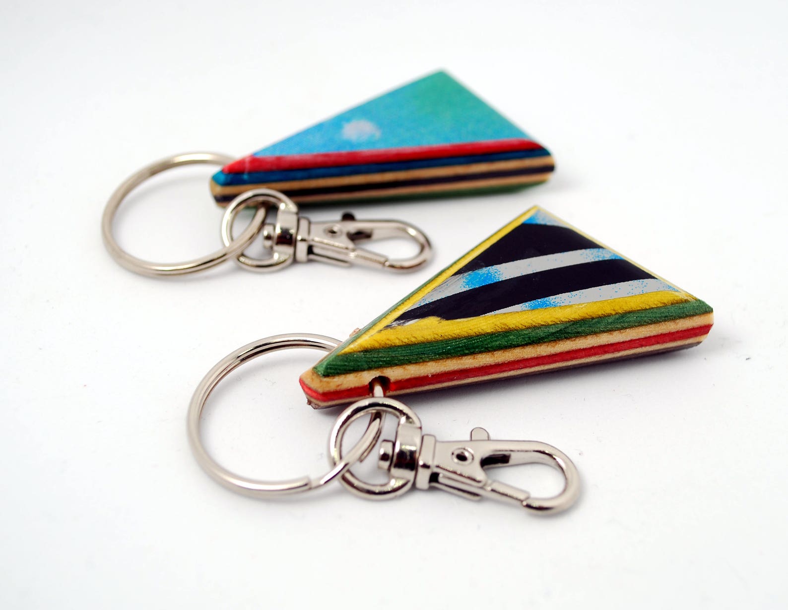 10 Pack Recycled Skate Keychains Wholesale Skateboard Key Etsy