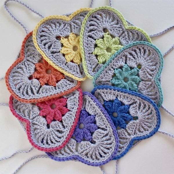 Crochet Pattern. Part 1 - Heart in Bloom Motif. Instant digital download.