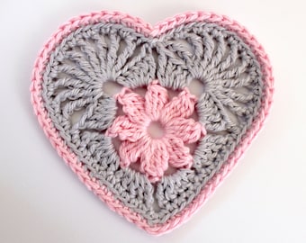 Crochet Pattern. Part 1 - Heart in Bloom Motif. Instant digital download.