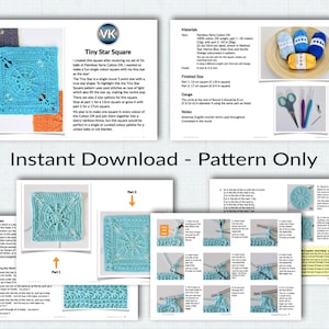 Crochet Pattern. Tiny Star Square. Instant digital download. image 6