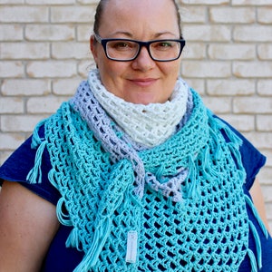 Crochet Pattern  US terms. Almost a Granny Triangle Scarf image 9