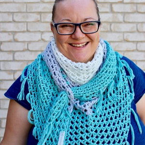 Crochet Pattern  US terms. Almost a Granny Triangle Scarf image 1