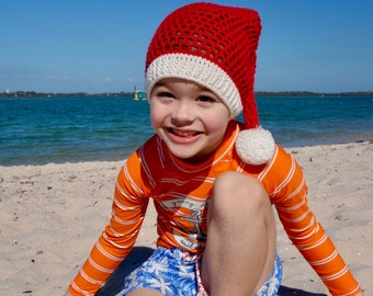 Crochet Pattern. Slouchy Summer Santa Hat. Instant digital download.