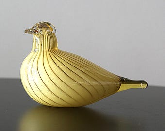 Oiva Toikka Flycatcher (sieppo) Art Glass Bird Rain With Red Beak