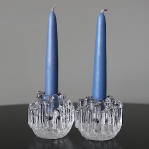 Vintage Kosta Boda Polar Ice Taper Kerzenhalter Bleikristallglas Göran Wärff Design