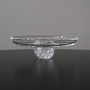 Steuben Saturn Celestial Bowl Mid Century Modern Crystal Compote David Dowler Design 1988 Signed
