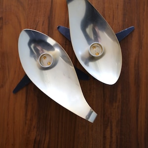 Mirro Aluminum Candle Holders: Mid Century Modern Atomic Candlesticks