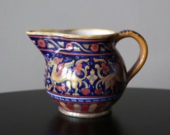 1920s Rubboli Renaissance Revival Luster Majolica Pitcher Gualdo Tadino SCU Umbria Perugia Italy Dragons