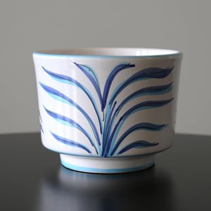 Vintage Italian Floral Planter: Hand-Painted Mid-Century Modern Decor
