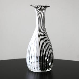Dino Martens for Aureliano Toso Murano Vase Mid Century Mezza Filigrana Italian Glass Vase