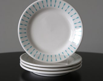 Platos de ensalada con pajarita de Homer Laughlin: vajilla de restaurante de mediados de siglo, juego de 4