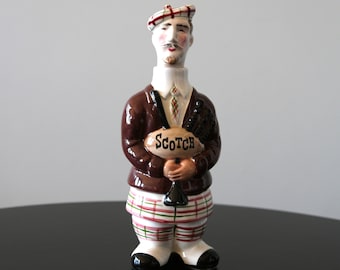 Scottish Man Decanter Scotch Liquor Decanter Mid Century Ceramic Anthropomorphic Barware