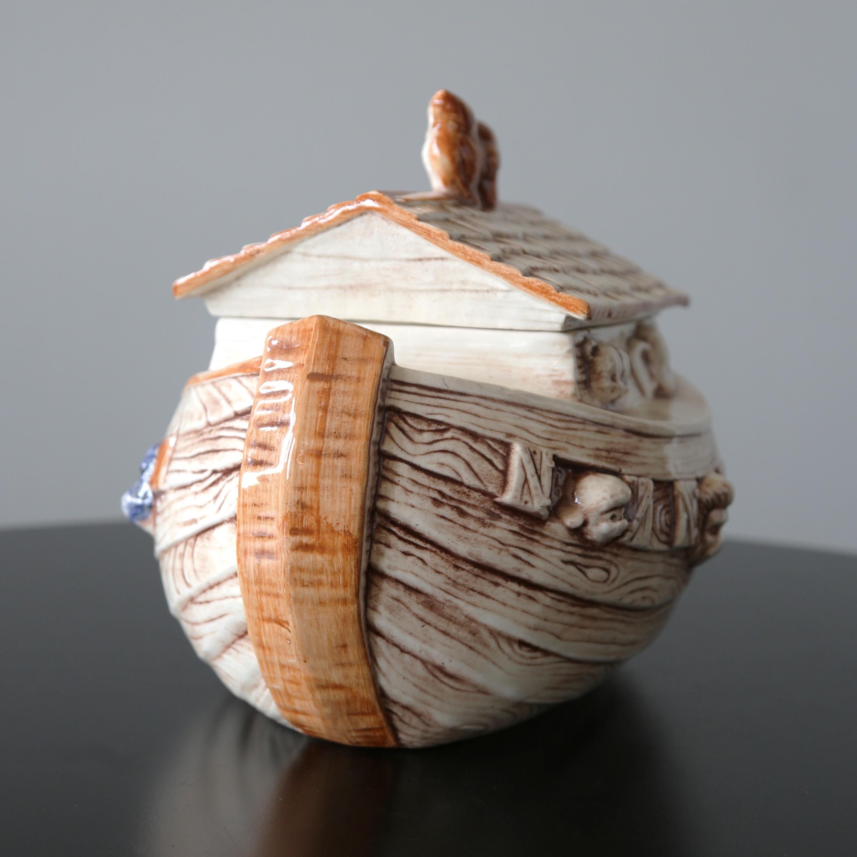 Vintage Noah's Ark Cookie Jar 1970s Ceramic Canister Treasure