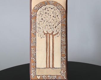 MCM Batik Wall Art MJ Scandin Poet Minnie Aumonier Quote Signed Wall Decor