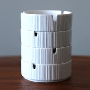 Rosenthal Tapio Wirkkala Studio Line Ashtray White Porcelain 1970s Minimalist Design MCM 3 Slot Vintage Ash Tray
