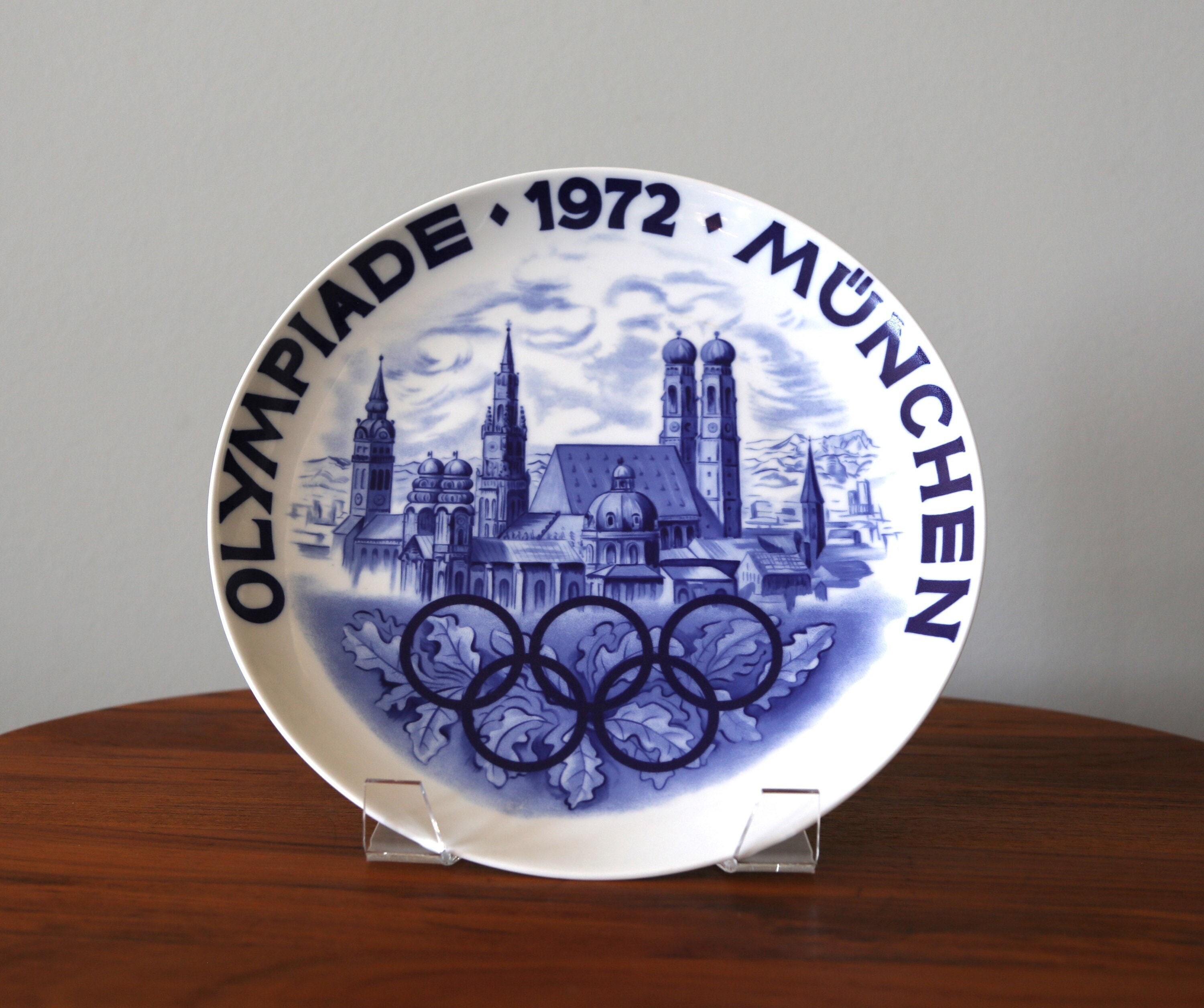 1972 Munich Olympics Plate Olympiade München Porcelain Souvenir