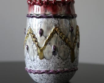 Vintage Fratelli Fanciullacci Hand Painted Vase  Mid Century Modern Italian Art Pottery