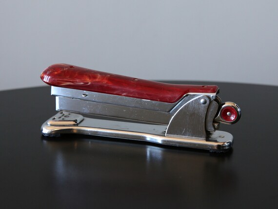 Vintage Ace Liner Stapler Model 502 Rare Red burgundy Marble Bakelite Handle Art Deco Office 1940s Etsy UK