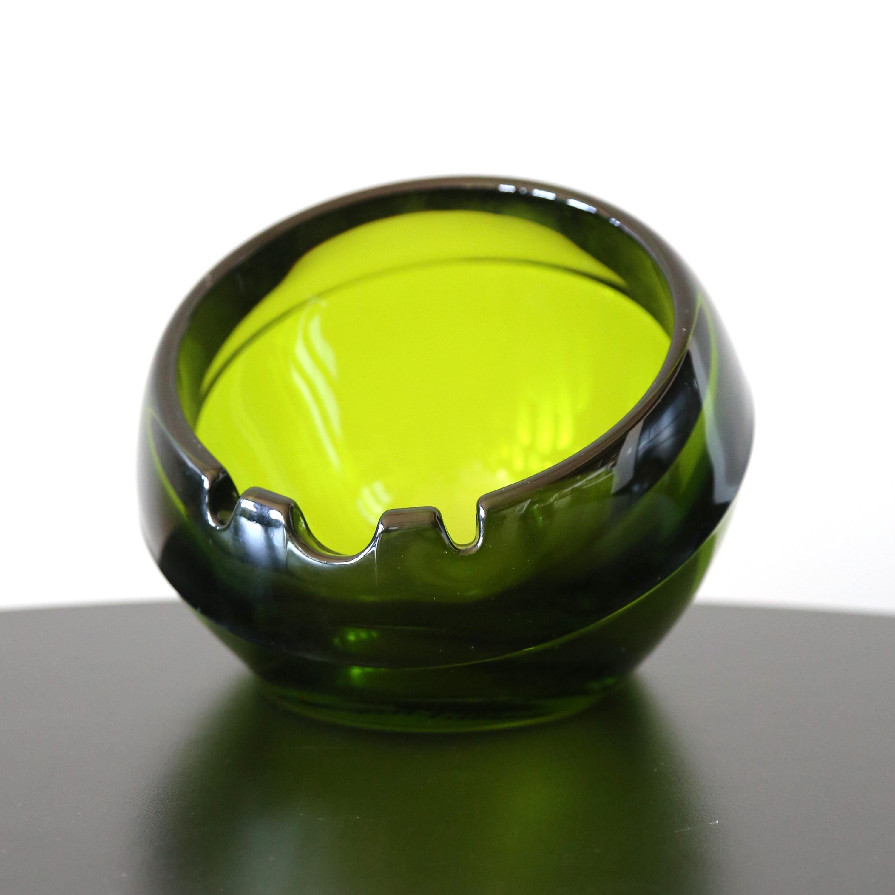 Viking Glass Ashtray: Avocado Green Orb, Mid Century Modern - Etsy