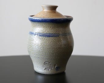 Vintage Rowe Pottery Works Honey Pot Salt Glaze Stoneware