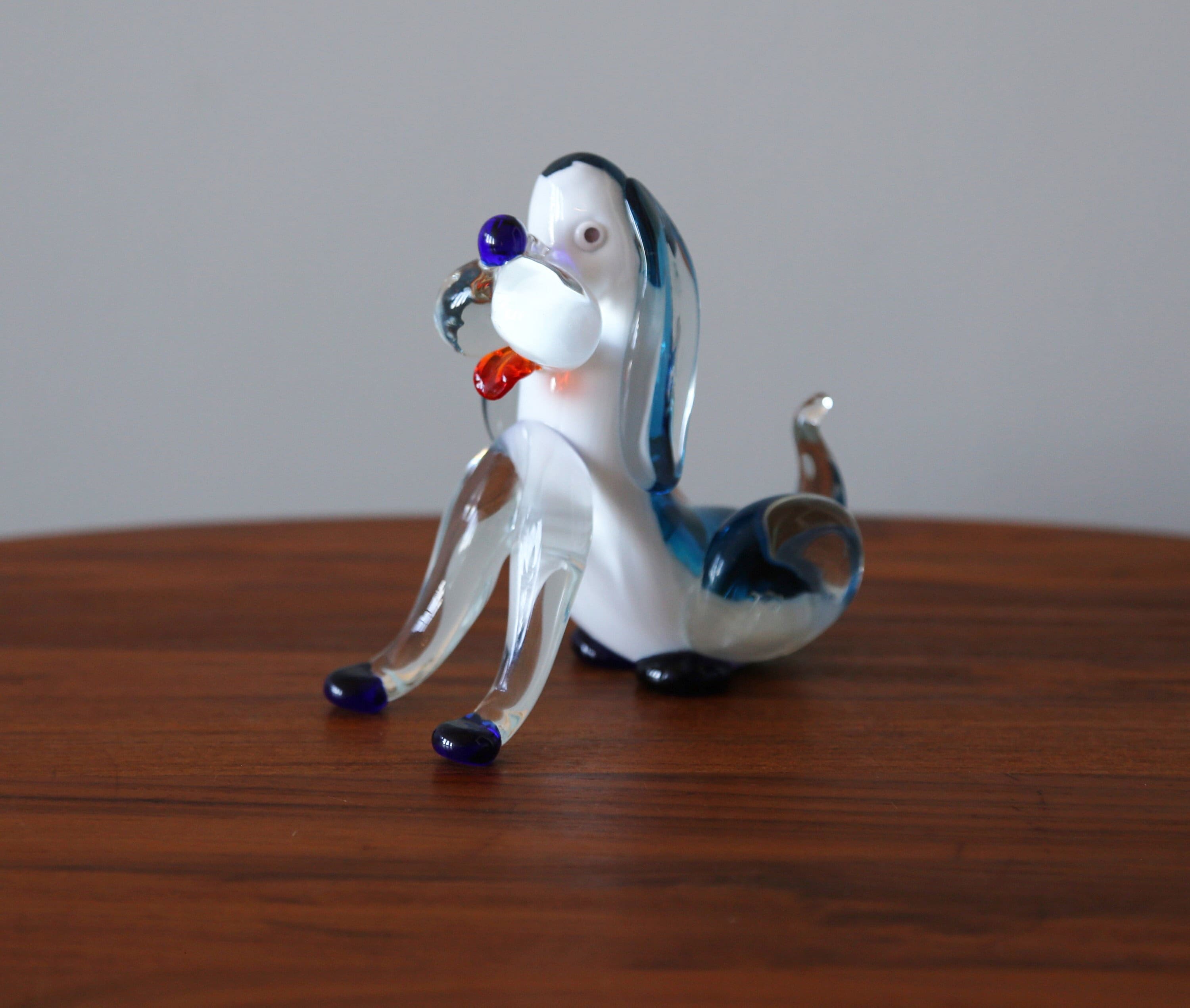 Vintage Murano Glass Dog Figurine / Paperweight Handmade MCM